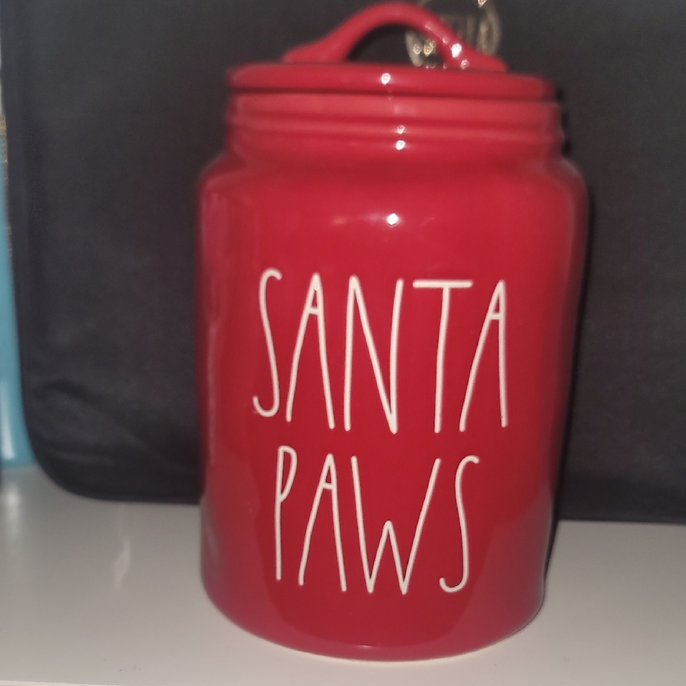 Red 'Santa Paws' Canister